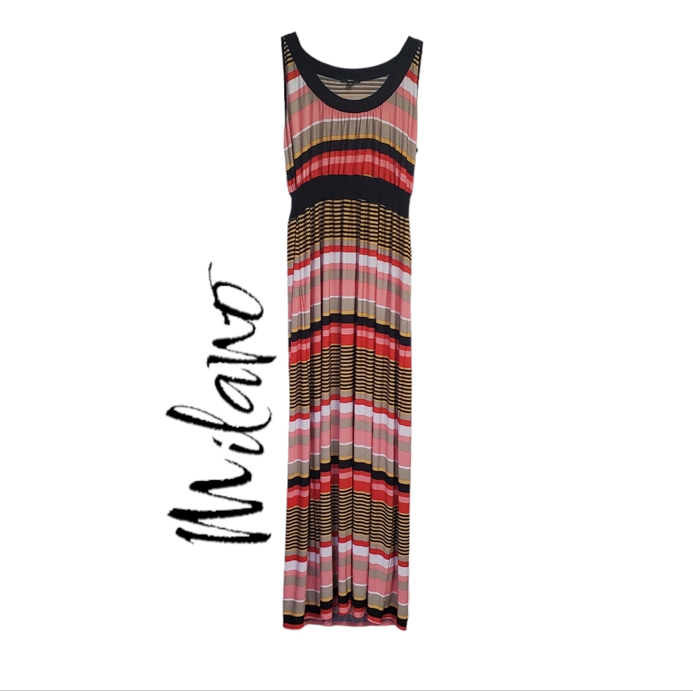 Milano Women's Sleeveless Maxi Dress Stripes Spring/Summer Size L